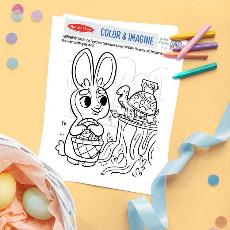 Melissa & Doug Free April Printable Activities for Kids blog post printable displayed