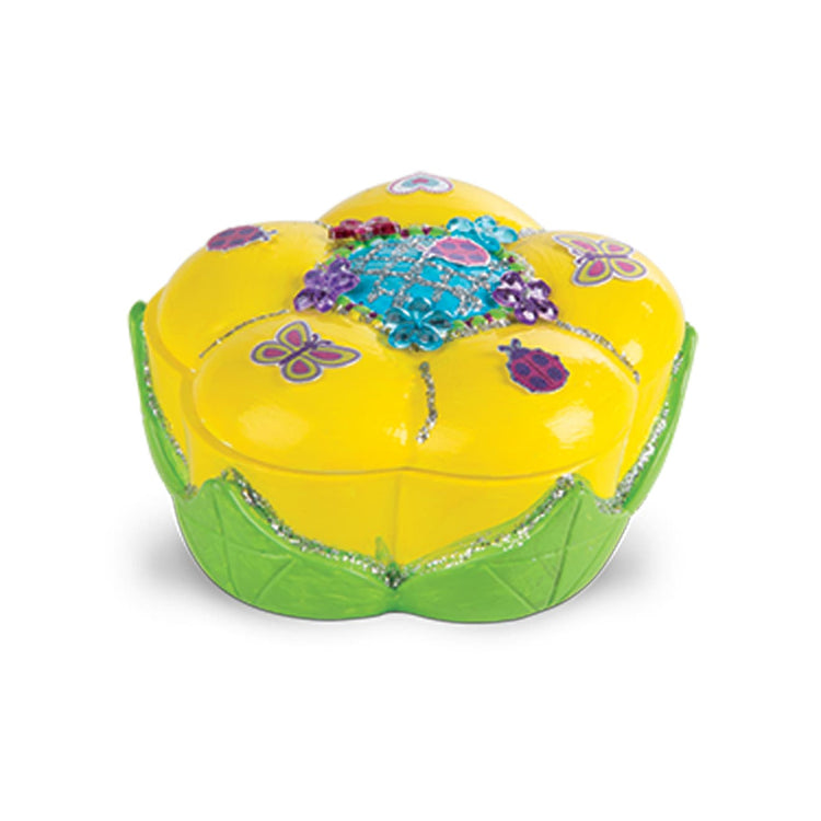 The front of the box for the Melissa & Doug Created by Me! Favorite Things Craft Kits Set:  Decorate-Your-Own Flower and Heart Treasure Boxes and Butterfly Bank