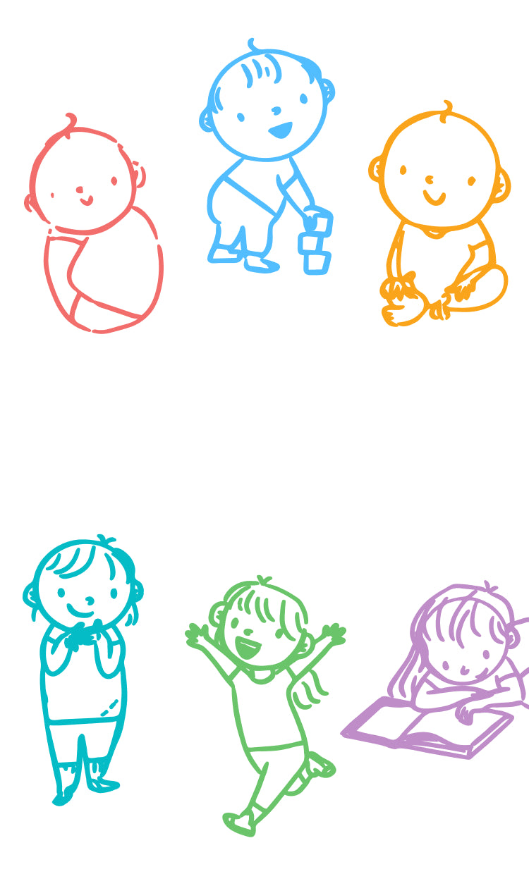 shop by age illustration of kid cartoons